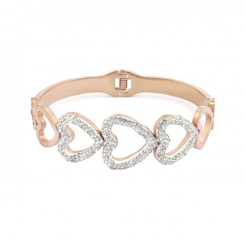 BRACCIALE RIGIDO A MOLLA CON CUORE TRAFORATA - LR21828112C81