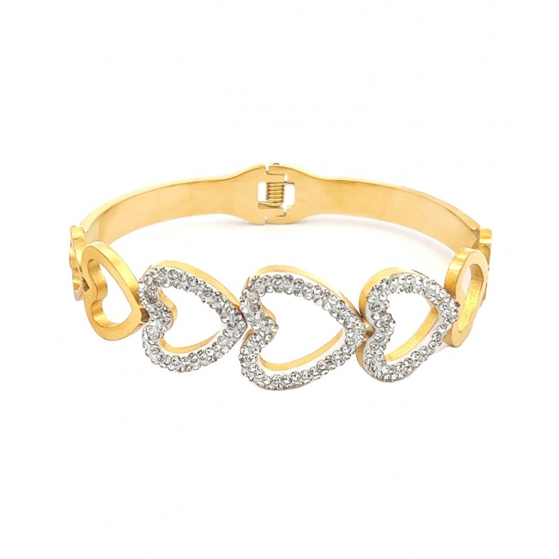 BRACCIALE RIGIDO A MOLLA CON CUORE TRAFORATA - LR21828112C81