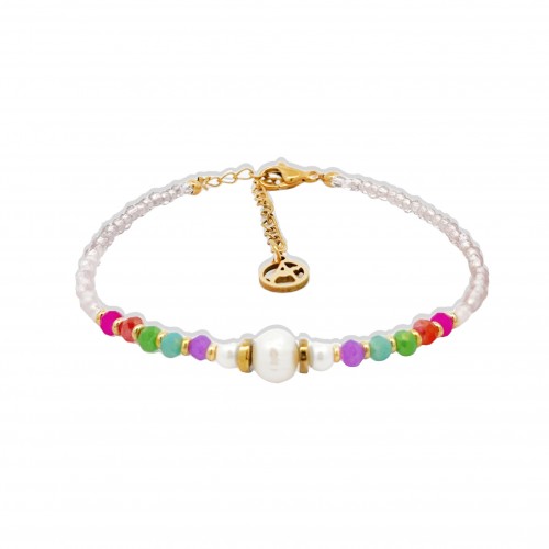 BRACCIALE CON CRISTALLO E PERLA - MNK2348E971