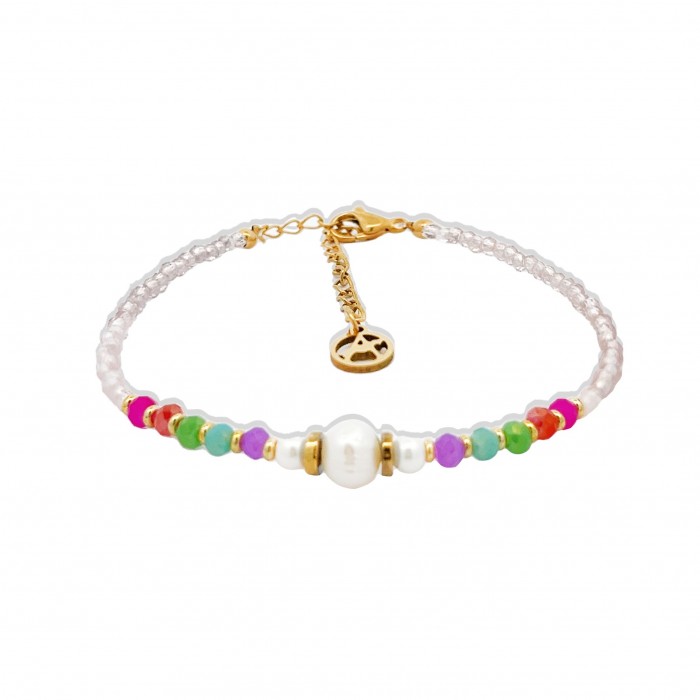 BRACCIALE CON CRISTALLO E PERLA - MNK2348E971