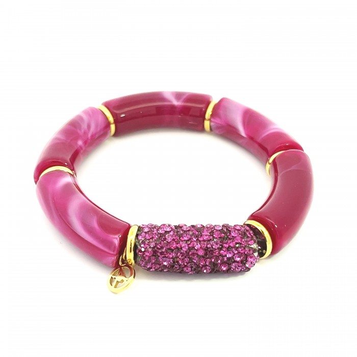 BRACCIALE ELASTICO IN ACRILICO CON STRASS - OL2356E731