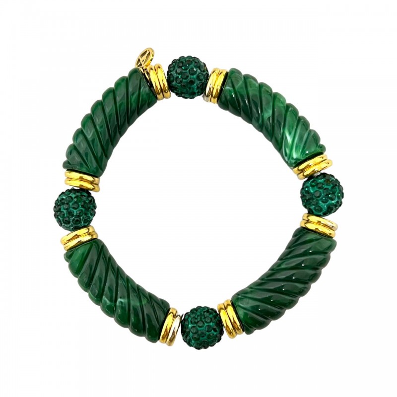 BRACCIALE ELASTICO IN ACRILICO CON PALLINE STRASSATE - OL2356E732