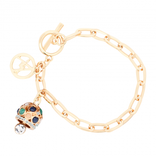 BRACCIALE CON CAMPANELLA E PIETRE - S10101-1G