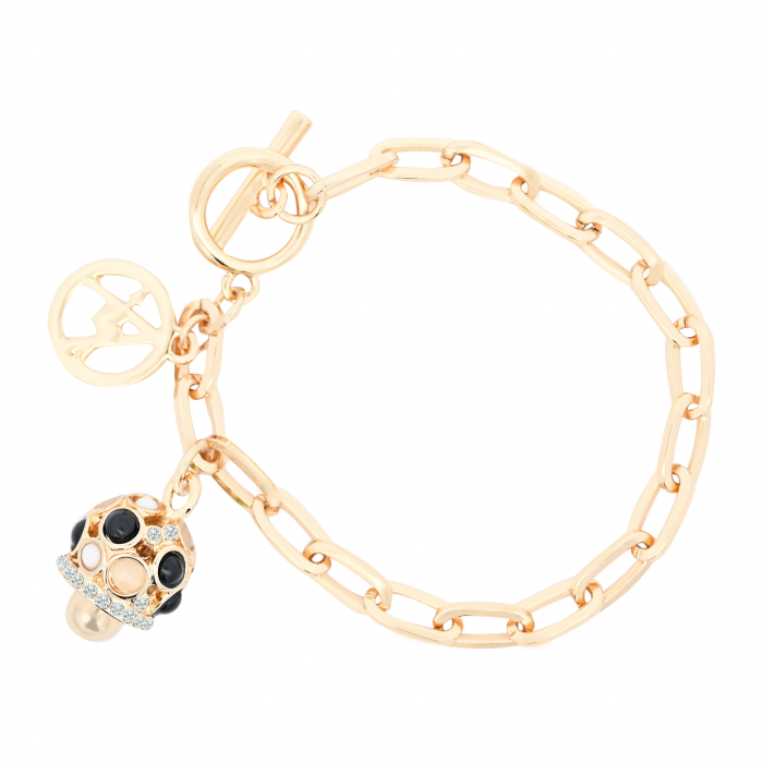 BRACCIALE CON CAMPANELLA E PIETRE - S10101-1G