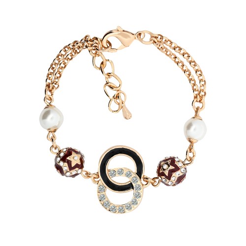 BRACCIALE CON DOPPIO CERCHIO E PALLINE STELLA - S16127G