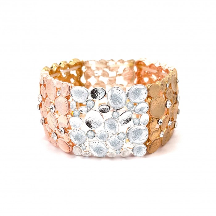 BRACCIALE ELASTICO TRICOLOR CON STRASS - SW2114944A6