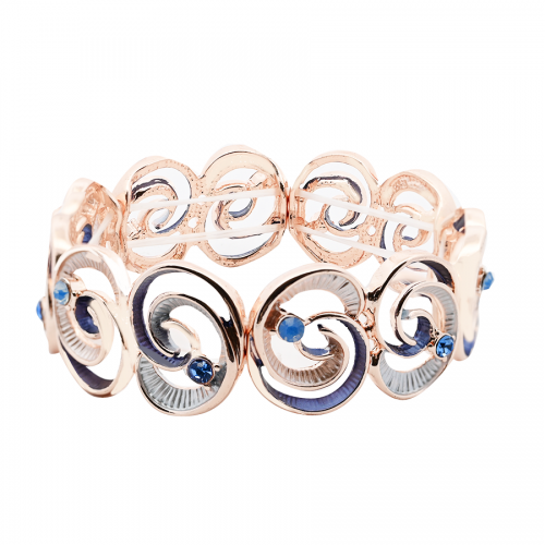 BRACCIALE ELASTICO SPIRALE SMALTATA CON STRASS - SW24880A371