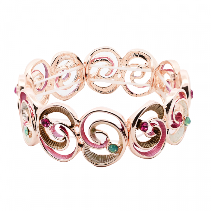 BRACCIALE ELASTICO SPIRALE SMALTATA CON STRASS - SW24880A371