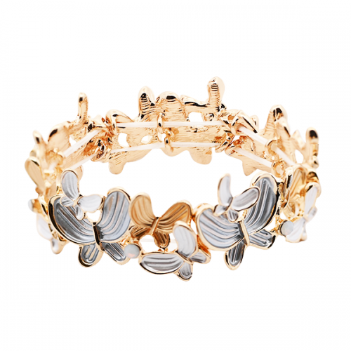 BRACCIALE ELASTICO FARFALLE SMALTATE CON STRASS - SW24880A373