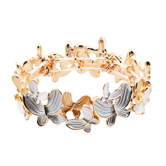 BRACCIALE ELASTICO FARFALLE SMALTATE CON STRASS - SW24880A373