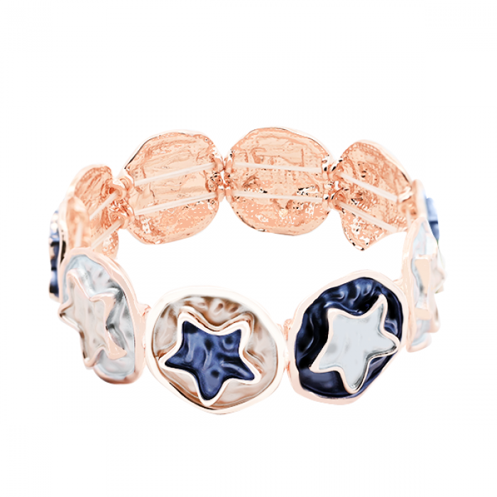 BRACCIALE ELASTICO A DISCO SMALTATO CON STELLA IN RILIEVO - SW2488A806