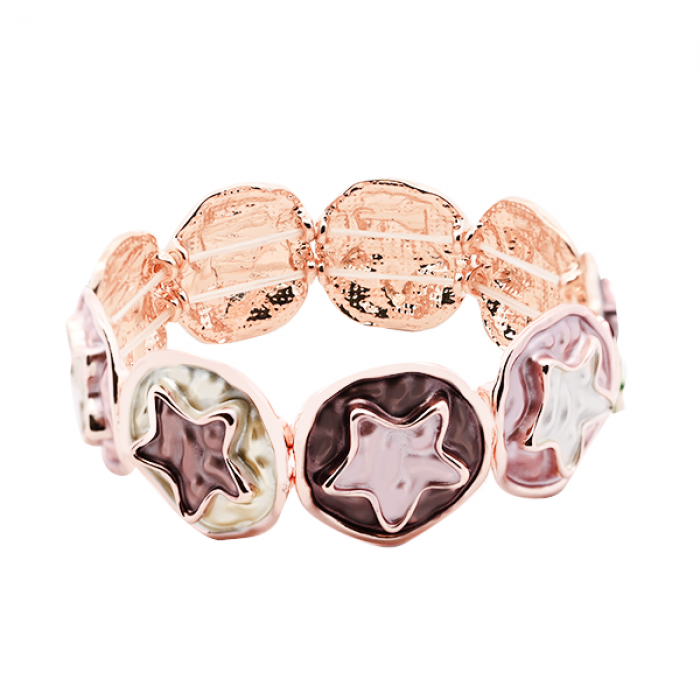 BRACCIALE ELASTICO A DISCO SMALTATO CON STELLA IN RILIEVO - SW2488A806