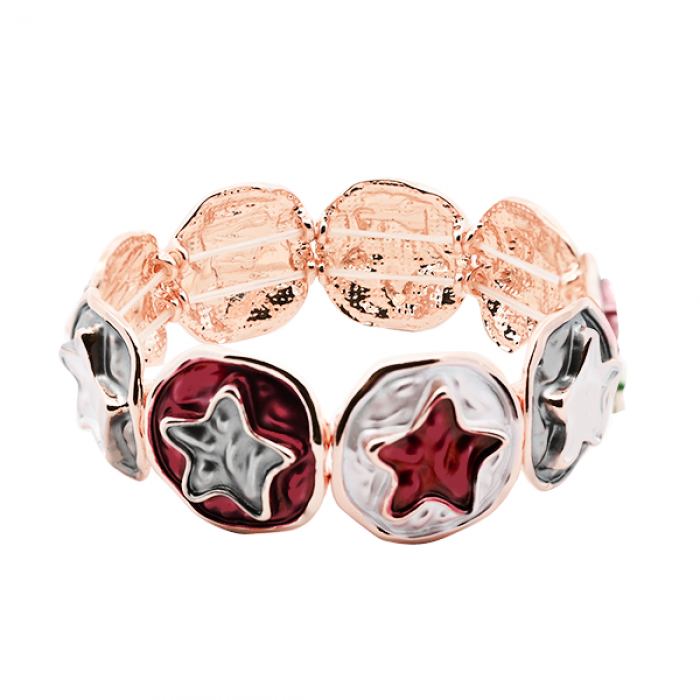 BRACCIALE ELASTICO A DISCO SMALTATO CON STELLA IN RILIEVO - SW2488A806