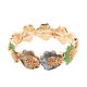 BRACCIALE ELASTICO A FIORE SMALTATO CON GRAPPOLO DI STAMI - SW2488A811