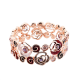 BRACCIALE ELASTICO FIORE SMALTATO CON STRASS - SW2488A816