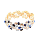 BRACCIALE ELASTICO FOGLIE SMALTATE CON STRASS - SW2488A853