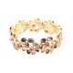 BRACCIALE ELASTICO FOGLIE SMALTATE CON STRASS - SW2488A853