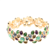 BRACCIALE ELASTICO FOGLIE SMALTATE CON STRASS - SW2488A853