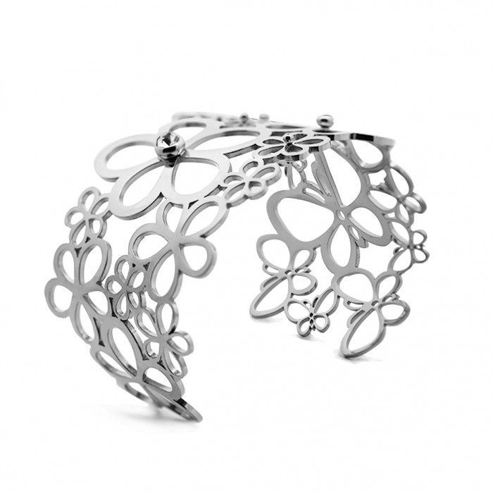 BRACCIALE SEMIRIGIDO LARGO FIORI REGOLABILE - WF24116A107