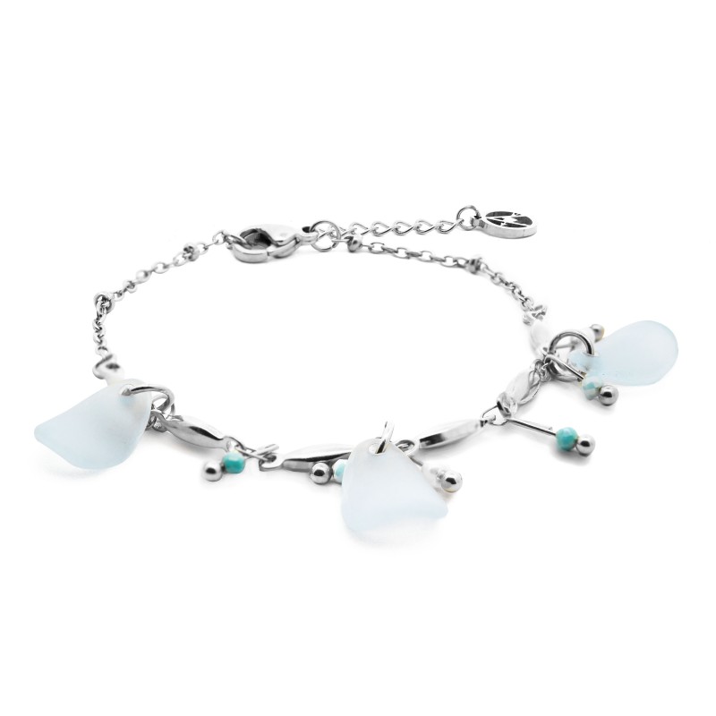 BRACCIALE CON PETALI FIORI E CRISTALLI - WF2460A85