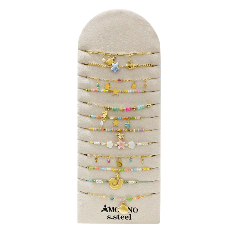 SET DI 12 BRACCIALI DI SERIE OCEANO CON ESPOSITORE - WQ2438A737