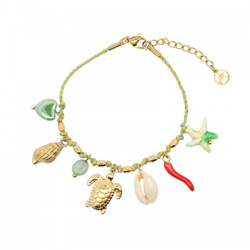 BRACCIALE IN FILO COLORATO CON CHARMS MARINI - YNK24864B5