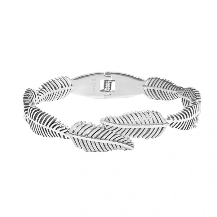 BRACCIALE RIGIDO A MOLLA CON FOGLIE - DH2288D312