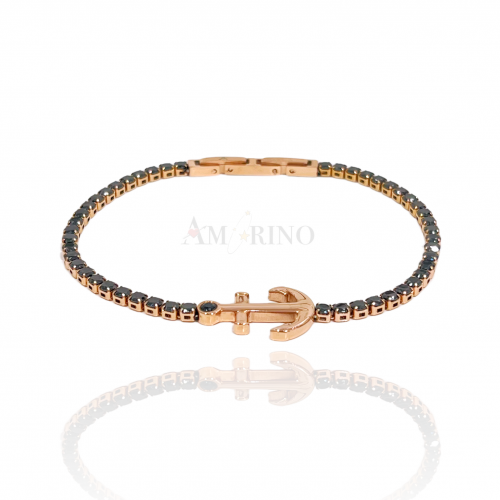 BRACCIALE PER UOMO ZIRCONIA E ANCORA - RD22713148D118