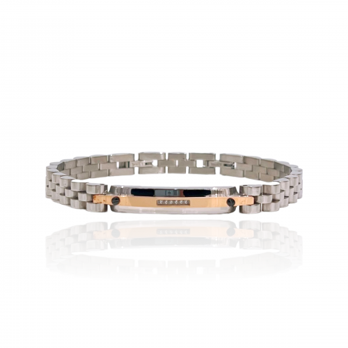 BRACCIALE UOMO PIASTRINA CON VITE E STRASS - RD2277200D52/D53