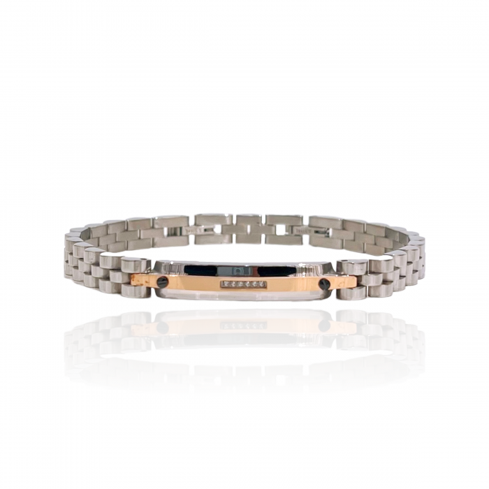 BRACCIALE UOMO PIASTRINA CON VITE E STRASS - RD2277200D52/D53