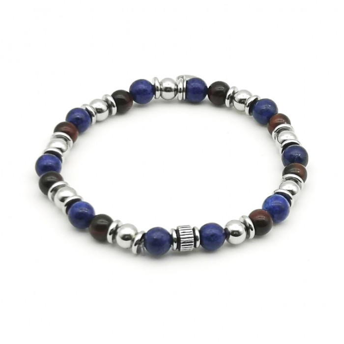 BRACCIALE UOMO CON PERLINE PIETRA - KM2071396A27