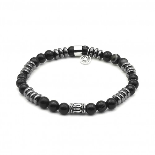 BRACCIALE UOMO CON PERLINE PIETRA - KM2131388A99