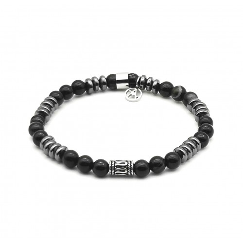 BRACCIALE UOMO CON PERLINE PIETRA - KM2131388A99