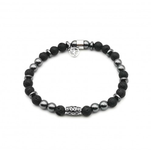 BRACCIALE UOMO CON PERLINE PIETRA - KM2131388B11