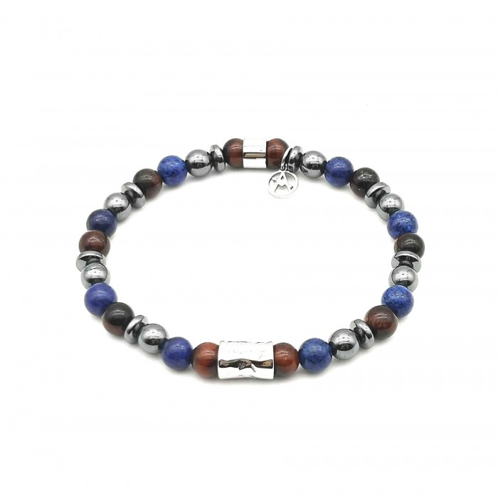 BRACCIALE UOMO CON PERLINE PIETRA - KM2131388B14