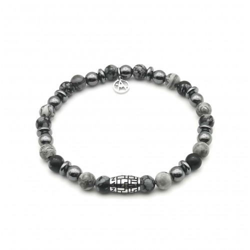 BRACCIALE UOMO CON PERLINE PIETRA - KM2131388B7