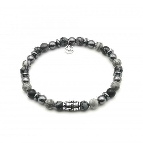 BRACCIALE UOMO CON PERLINE PIETRA - KM2131388B7