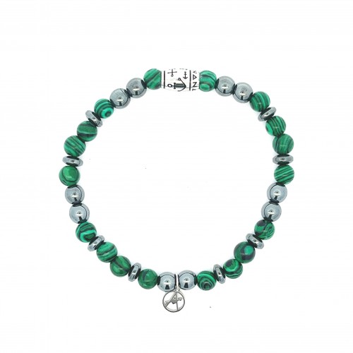 BRACCIALE UOMO CON PERLINE PIETRA - KM2131388B8