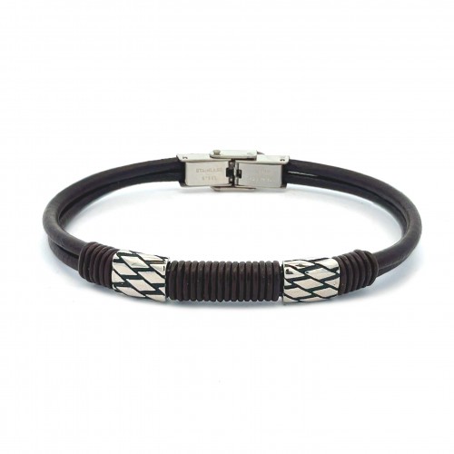 BRACCIALE UOMO CON VERA PELLE - KM23108E627