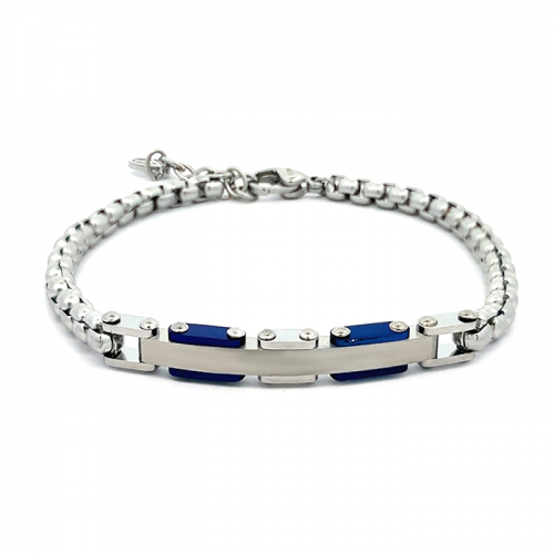 BRACCIALE UOMO CATENA E PIASTRINA - KM23110E621/622