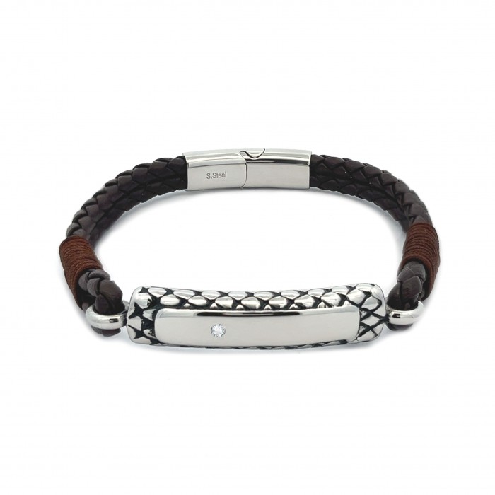 BRACCIALE UOMO CON VERA PELLE - KM2396E631