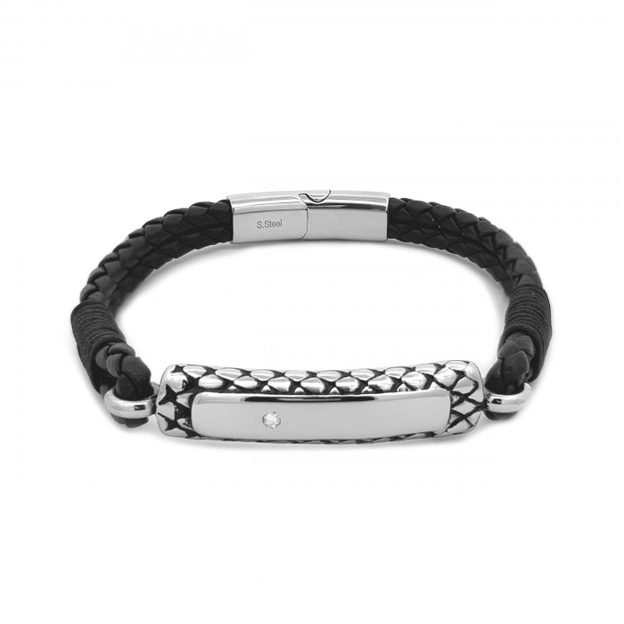 BRACCIALE UOMO CON VERA PELLE - KM2396E631