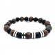 BRACCIALE UOMO CON PERLINE PIETRA - KM23984E611