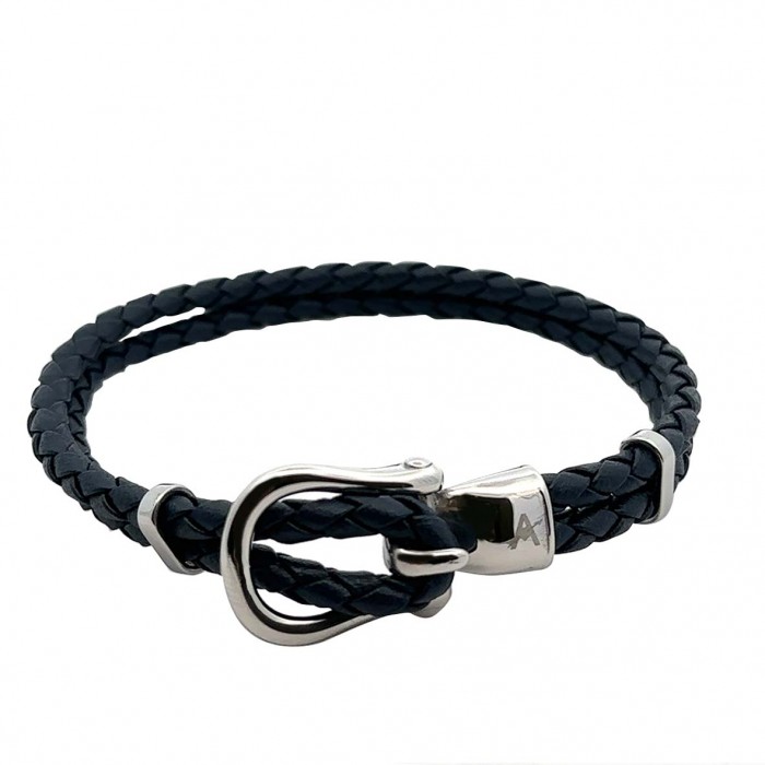  BRACCIALE IN PELLE INTRECCIATA DOPPIA - KM241192A14