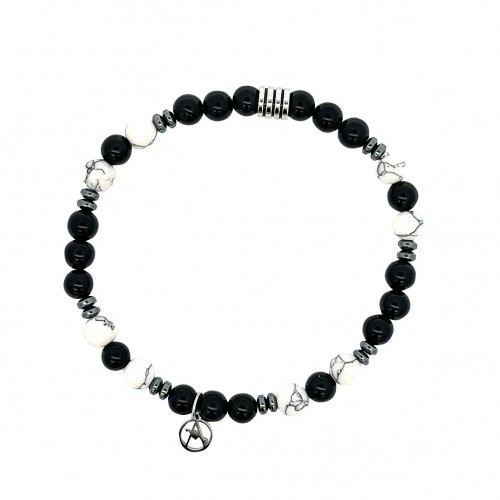 BRACCIALE UOMO CON PERLINE PIETRA - KM24824A24