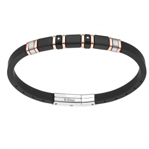 BRACCIALE IN SILICONE CON INSERTI IN ACCIAIO - RD21104124D24