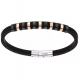 BRACCIALE IN CAUCCIU CON INSERTI IN ACCIAIO - RD2166124C30