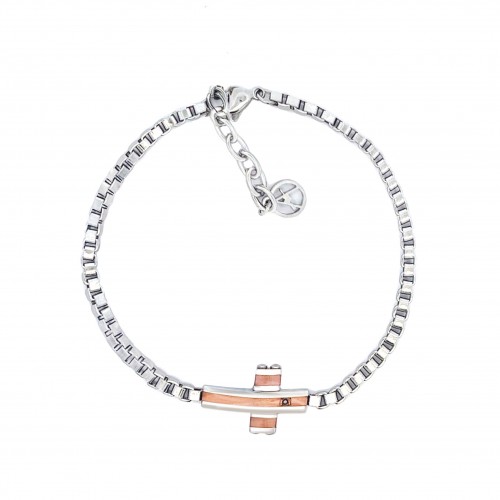 BRACCIALE UOMO CON CROCE E PUNTO LUCE - RD23128E228