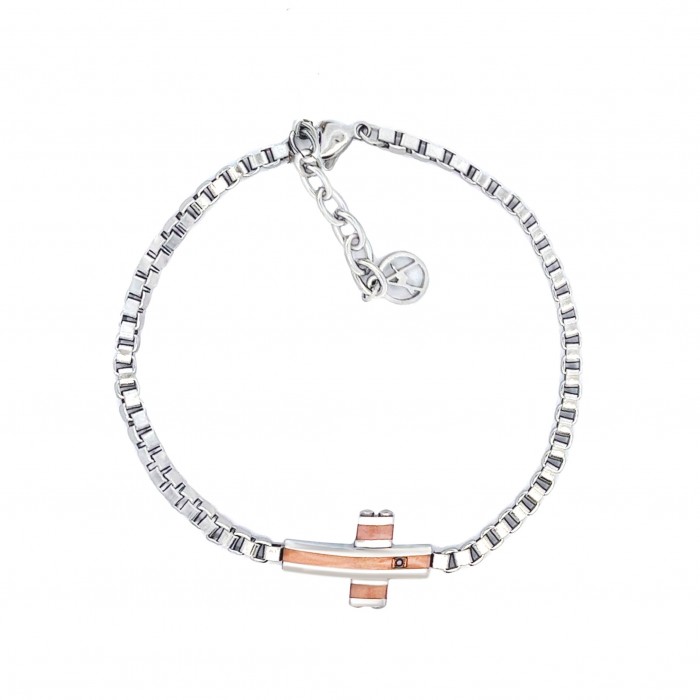 BRACCIALE UOMO CON CROCE E PUNTO LUCE - RD23128E228