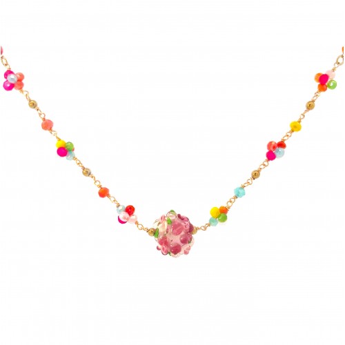 COLLANA CON PALLA FIORI  - 222281344B32